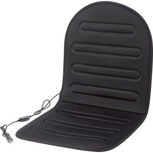 Schwarze, beheizbare Autositzauflage (95x45cm) für mehr Komfort im Auto.