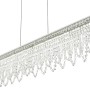 Chromfarbene LED-Pendelleuchte SCALA mit Kristallbehang, dimmbar und mit Fernbedienung.
