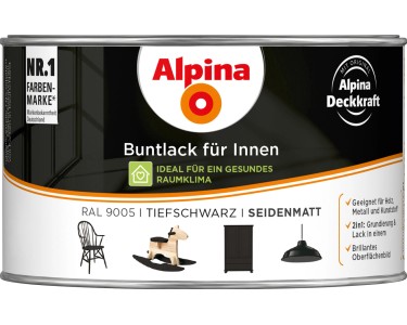 Alpina Buntlack für Innen Tiefschwarz seidenmatt 300 ml kaufen bei OBI