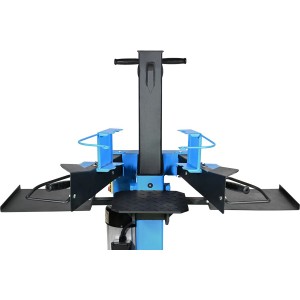 Güde Holzspalter GHS 500/7 TED, blau/schwarz, mit 2-Hand-Bedienung und Spaltgutfänger.