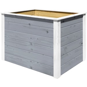 Graues Weka Hochbeet-Element Modular, 100x69x71 cm, aus Holz mit weißen Akzenten.
