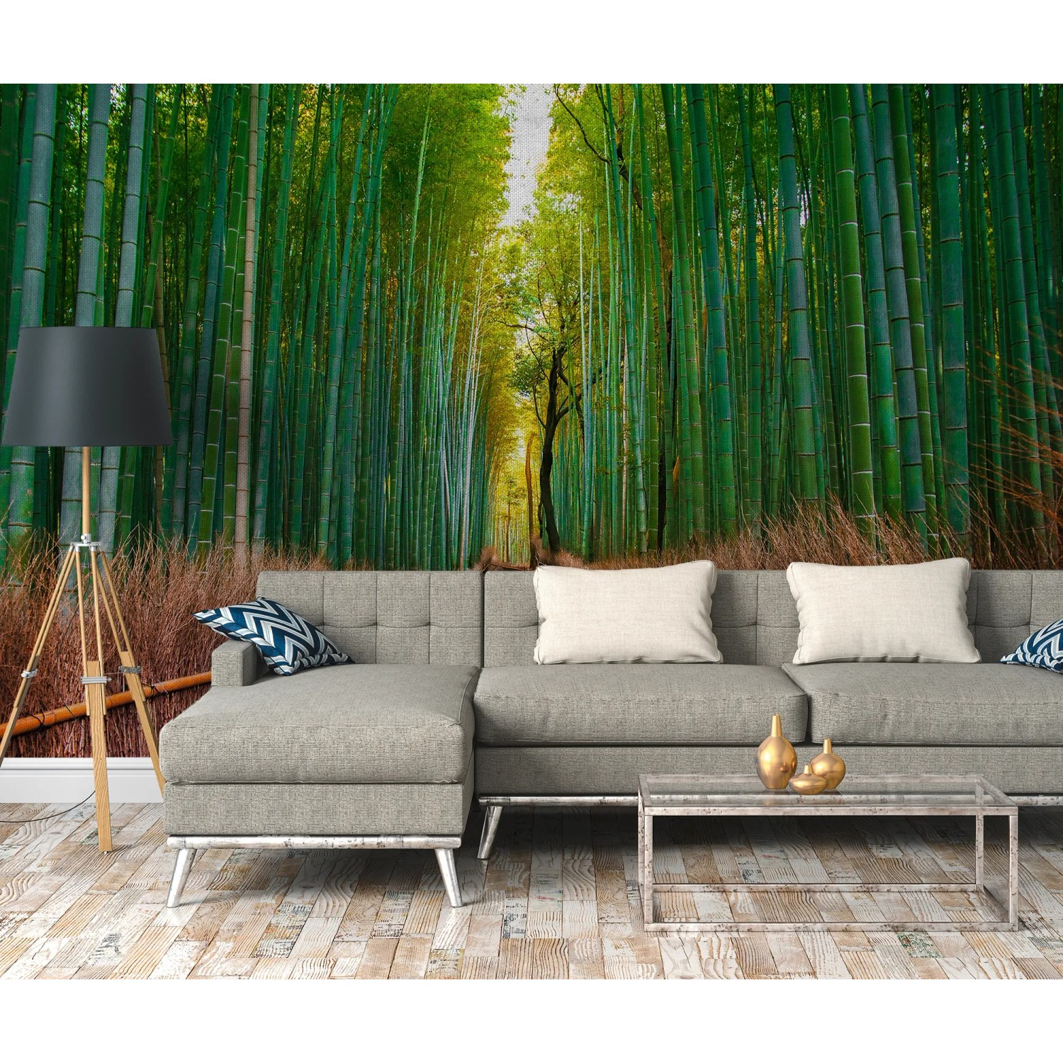 Fototapete Bambus 3D Effekt Grn Braun Wei 3,50 m x 2,55 m FSC kaufen bei  OBI