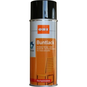 OBI Buntlack Spray RAL 9005 Tiefschwarz hochglänzend 400 ml