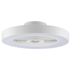 Weiße LED-Deckenleuchte Catania mit Ventilator, Ø 48,6 cm. Deckenlampe mit integriertem Ventilator.