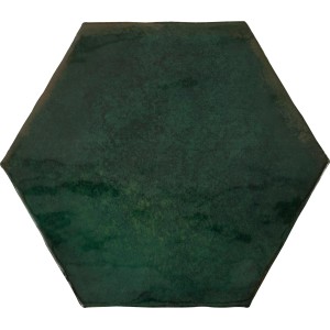 Wandfliese Antik Hexagon Steingut Moos Glasiert Glänzend 15 cm x 17,5 cm