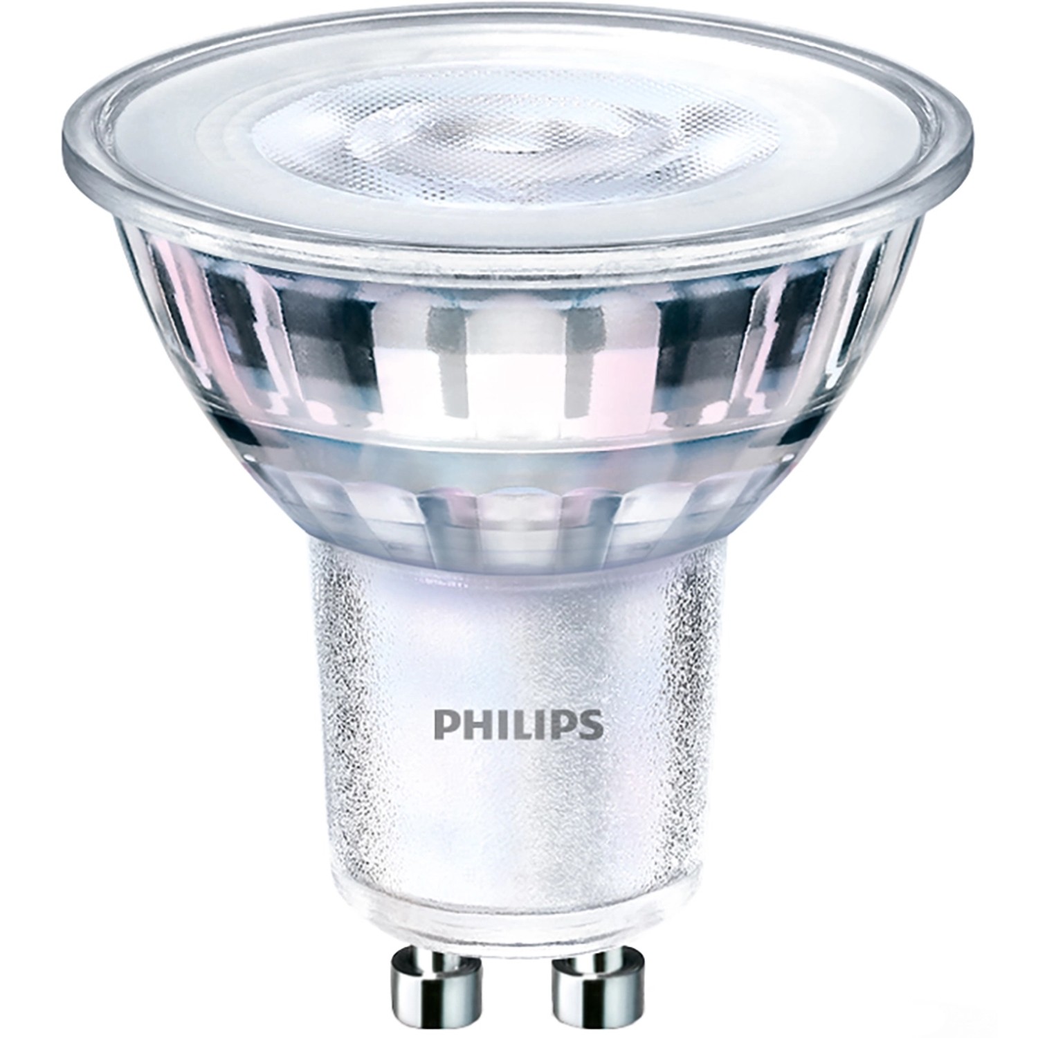 Philips GU10 LED-Lampe, 4,7W, Warmweiß, 460lm, EEK: E, 5,4x5cm. Energiesparendes Leuchtmittel für Wohnräume.