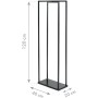 Schwarzes Westmann Stahl Kaminholzregal Xavier, 40x20x120 cm, für drinnen und draußen.