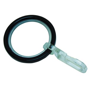 Gardinia Gardinenring Chicago, schwarz, 10er-Pack für 20 mm Stangen.