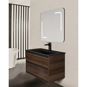 Ideal Standard Connect Air Waschbeckenunterschrank, 80 cm, Nussbaum mit zwei Schubladen.