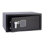 Offener, schwarzer Yale Laptop Tresor Value Safe mit Zahlencode.