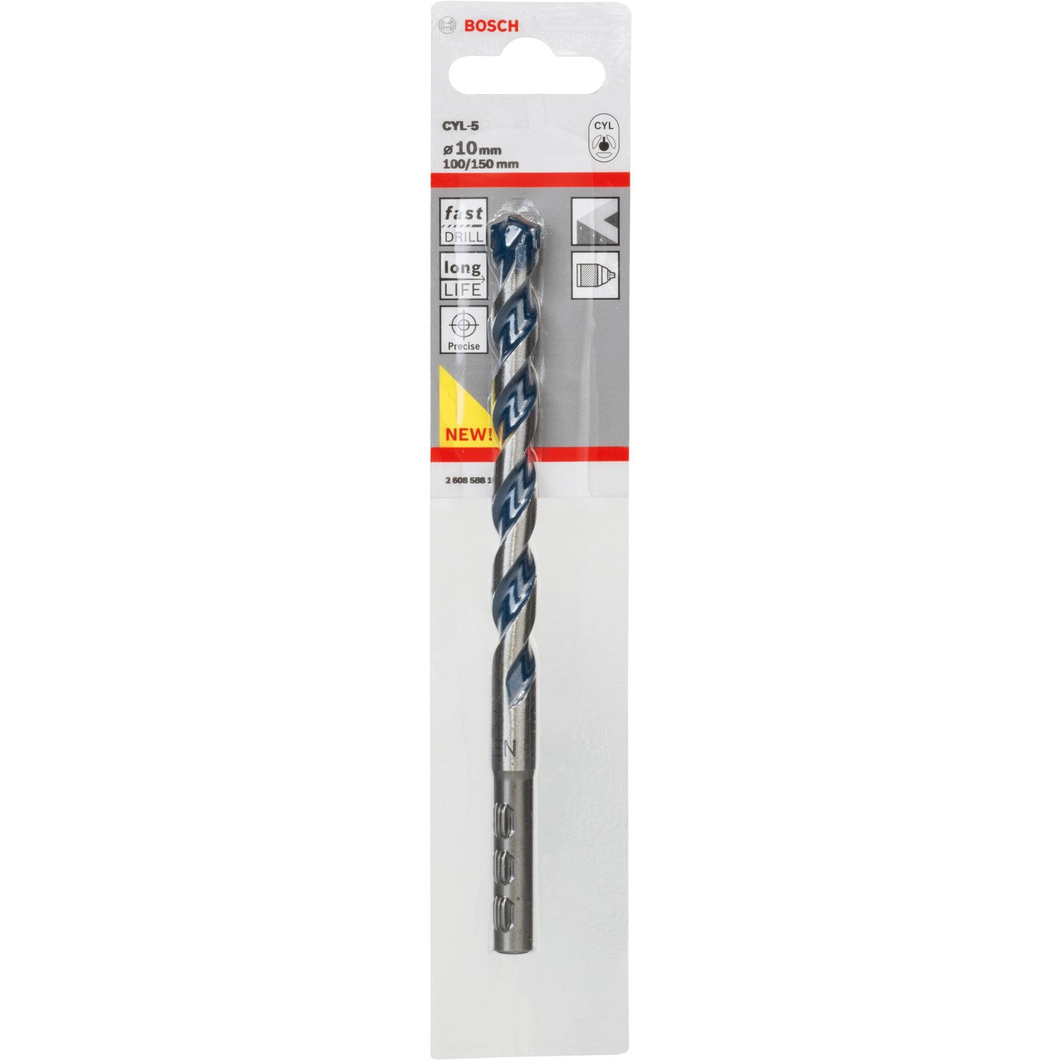 Bosch Betonbohrer Pro CYL-5, 10 mm, im Blister. Geeignet für Beton, Mauerwerk, Stein.
