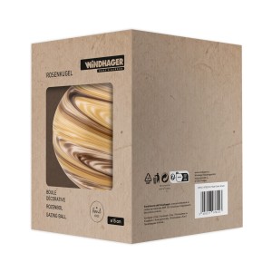 Windhager Rosenkugel, mehrfarbig-braun, Ø 15 cm, in Verpackung. Gartendeko für Beet, Terrasse & Balkon.