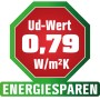 Ud-Wert 0,79 W/m²K für energiesparende Moderno Haustür.