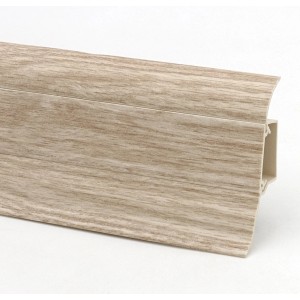 Sockelleiste System 5 Eiche (W467), 50x19x2500 mm, mit integriertem Kabelkanal.