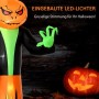 HOMCOM aufblasbarer Halloween Kürbis mit LED-Lichtern, gruselige Deko-Figur mit leuchtenden Augen und grüner Klaue.