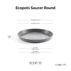 Ecopots Untersetzer Amsterdam Ø 29 cm Grau