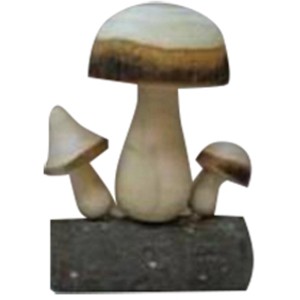 Videx Garden Deko-Pilz aus Keramik, naturfarben, 10x6x5cm, als herbstliche Tischdeko.
