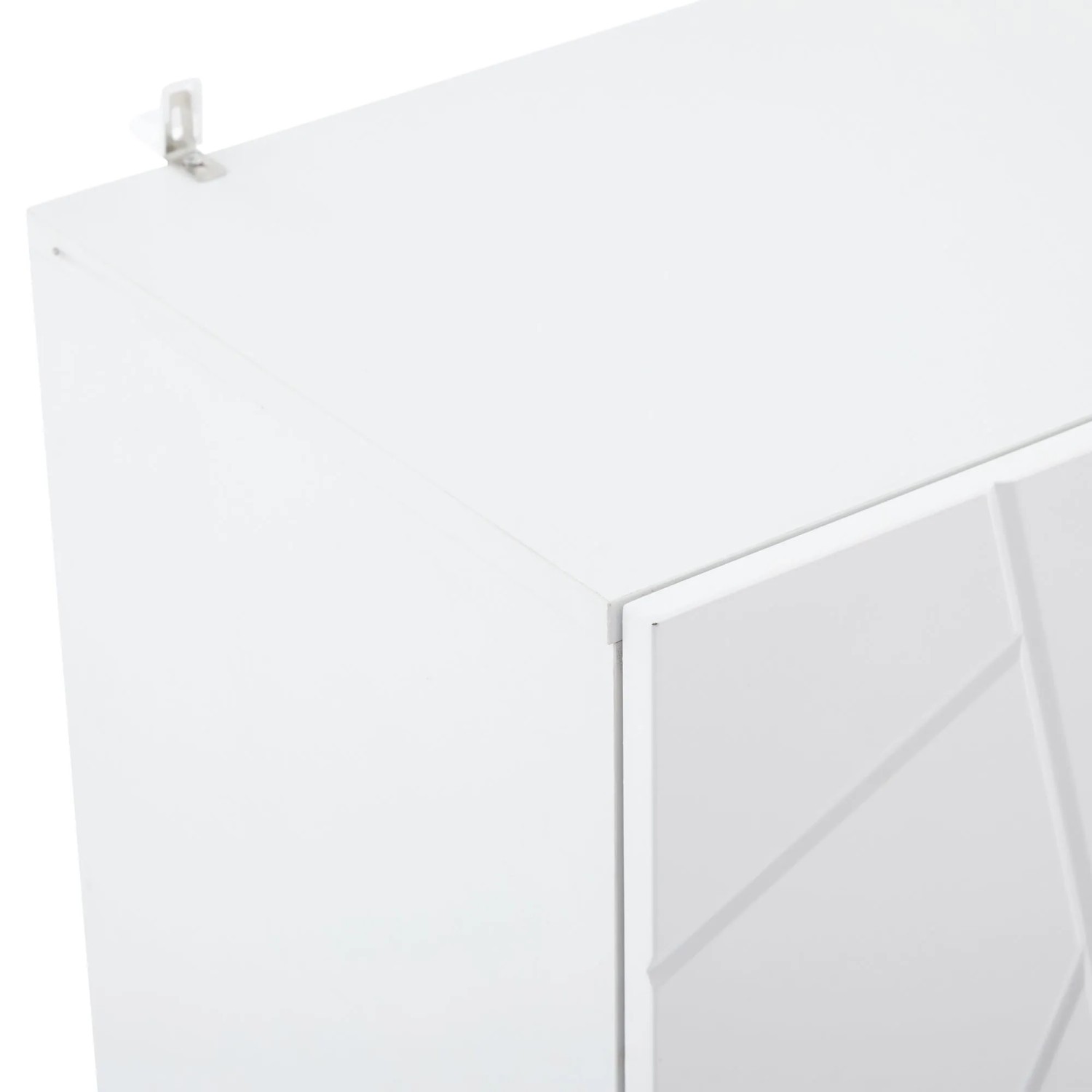 okwish Sideboard mit 4 Fächern Stauraum Esszimmer 130x38x76cm Weiß_9