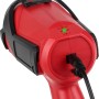 Roter Eufab LED Handscheinwerfer (3W) mit Ladekabel und grüner Ladekontrollanzeige.