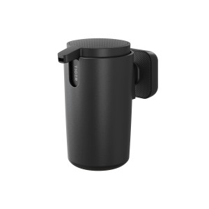 Schwarzer Tiger Carv Seifenspender, 175 ml, mit gerippter Oberfläche und Wandhalterung.