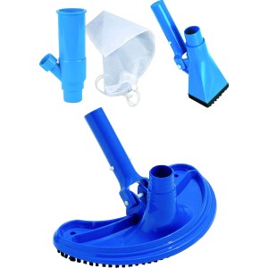 Summer Fun Poolsauger Duo: Bodensauger mit verschiedenen Düsen und Anschluss für Gartenschlauch/Filteranlage.