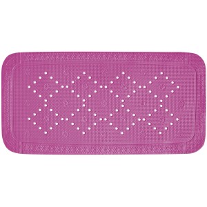 Spirella Wanneneinlage Alaska, 71x36 cm, Orchid: Rutschfeste Badewannenmatte in Pink mit Lochmuster.