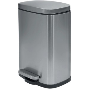 Spirella Treteimer Akira, 5 l, gebürstet, aus Metall mit Pedal und herausnehmbarem Eimer.