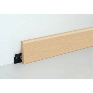 Sockelleiste FU060L Ahorn Dekor, MDF foliert, mit Clip zur Montage.