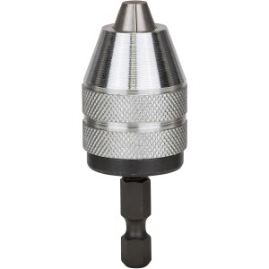 Bosch Schnellspannbohrfutter bis 6mm für Bohrmaschinen, silberfarben.