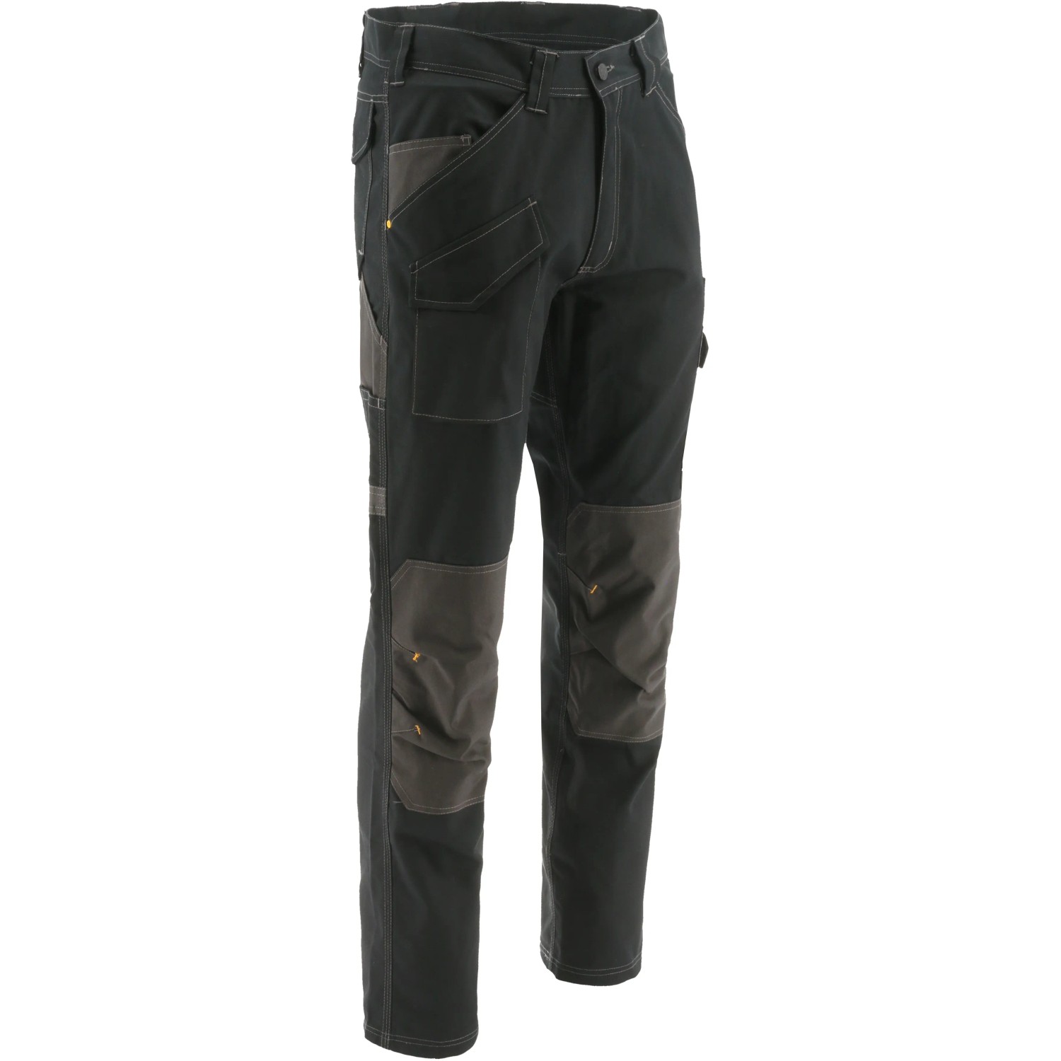 Cat Bundhose Essential, schwarz, Größe 32x30. Robuste Arbeitshose mit verstärkten Knien und vielen Taschen.