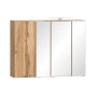 Held Möbel 3D-Spiegelschrank Ancona, 85 cm, Wotaneiche mit LED-Aufsatzleuchte.
