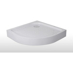 Sanotechnik Runddusche: Weiße Duschwanne (90x90 cm) mit Ablauf für das Komplett-Set.