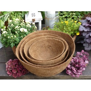 Proflora Kokoseinlagen für Blumenampeln, 25 cm, mit Tropfschutz, Zubehör für Pflanztöpfe.