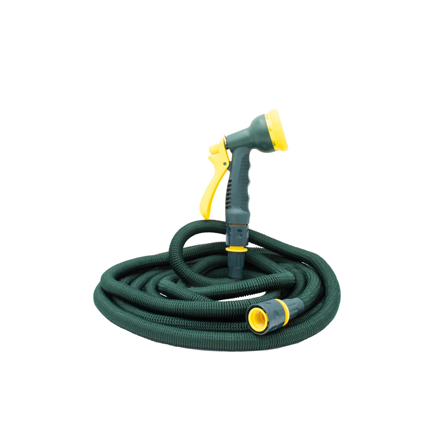 Flexibler Gartenschlauch 33m Grün inkl. Brause und Anschluss Stück_4
