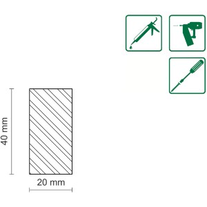 Abbildung einer rohen Buche Flachleiste (20x40x950mm) von FN Neuhofer. Ideal zum Basteln.