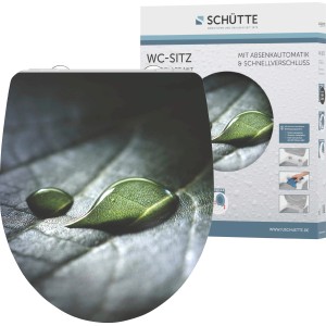 Schütte WC-Sitz Rain Drop Duroplast mit Absenkautomatik und Schnellverschluss.