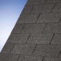 Detailaufnahme der schwarzen Dachschindeln des Karibu Pavillon Bever 2.