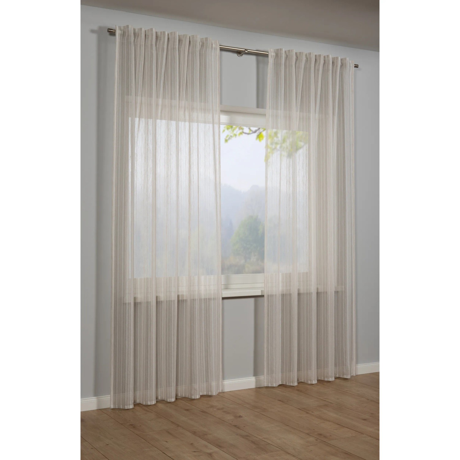 Bestlivings Tende In Voile Trasparente Noella - 2 Pezzi 140x245 Cm, Con Nastro Arricciatore, 100% Poliestere, Bianco Perlato