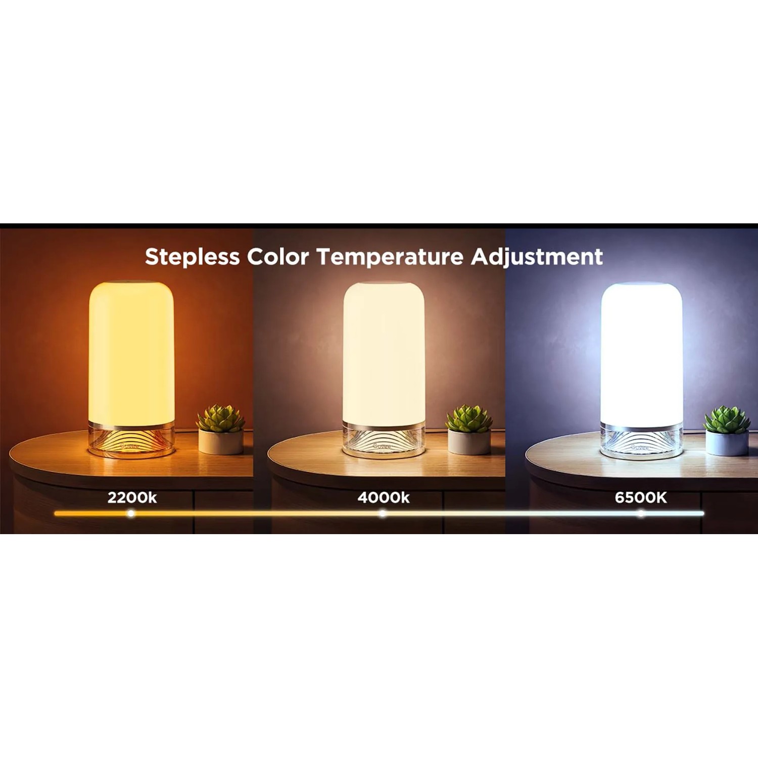 Govee RGBICWW LED-Tischlampe H6022 mit einstellbarer Farbtemperatur in drei Varianten.
