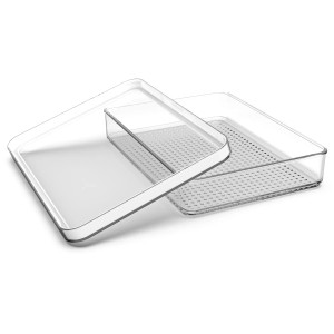 Rotho Kühlschrankorganizer-Set Loft, 2-teilig, transparent. Küchen-Ordnungssystem für mehr Platz im Kühlschrank.