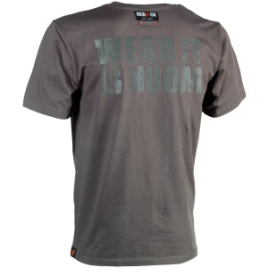 Graues Herock T-Shirt Pegasus, kurzärmlig, Größe XXXL, mit Aufdruck auf der Rückseite.