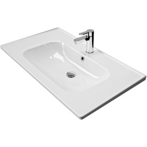 Pelipal Keramik-Waschbecken Trentino, 79 cm, weiß, mit Armatur. Einbauwaschbecken für Ihr Badezimmer.