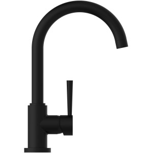 Schütte Design-Spültischarmatur Cornwall, Schwarz-Matt, Einhebelmischer mit Rundbogenauslauf.