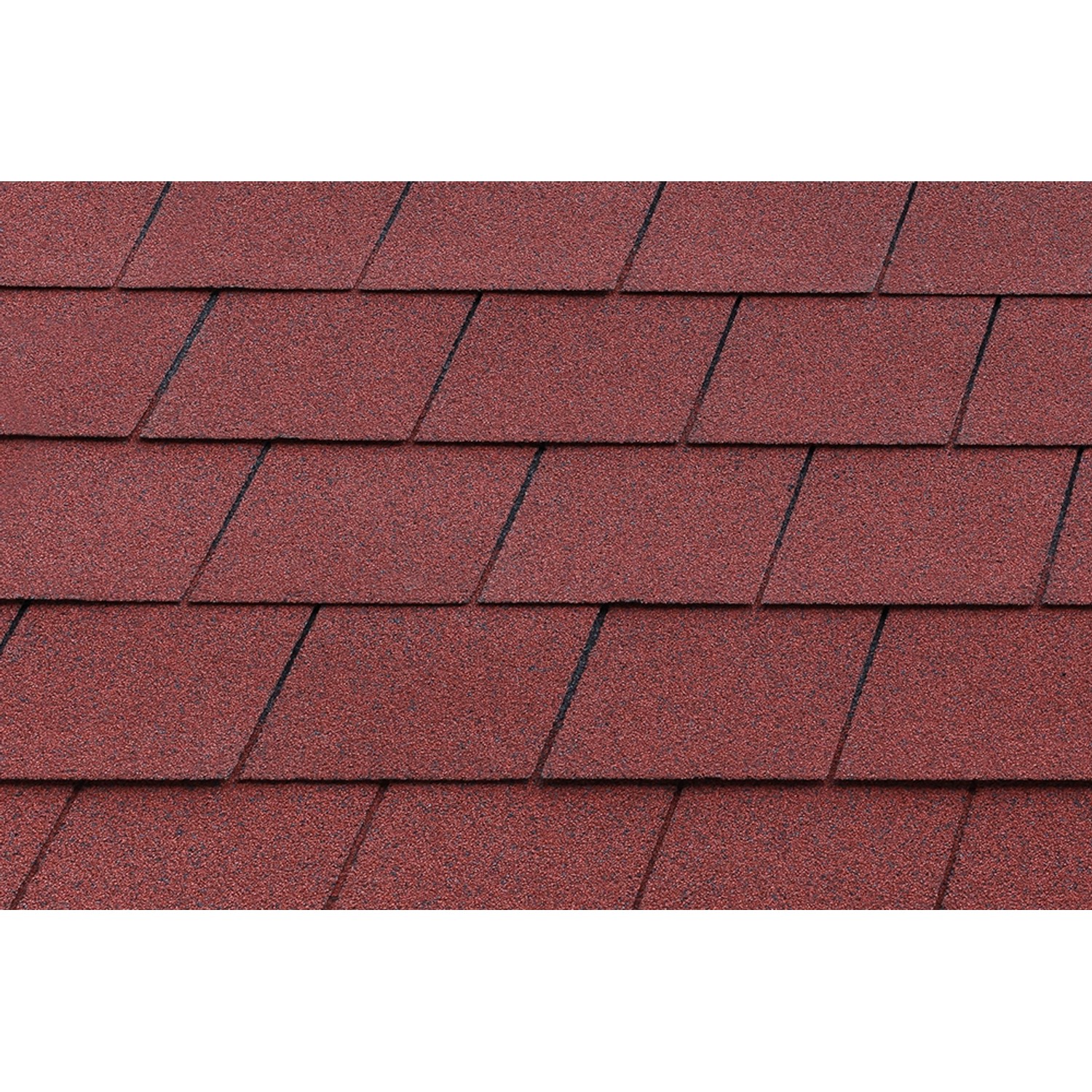 Nahaufnahme: Rote Dachschindeln für Wallgau Carport, Satteldach. Detailaufnahme der Textur und Farbe.