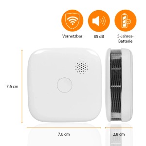 2er Pack Smartwares Funkrauchmelder FSM-11652, weiß, mit 5-Jahres-Batterie und Funkvernetzung.