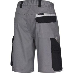 Safety&More Arbeitsbermuda Extreme in Grau-Schwarz, Gr. XXXL mit vielen Taschen.