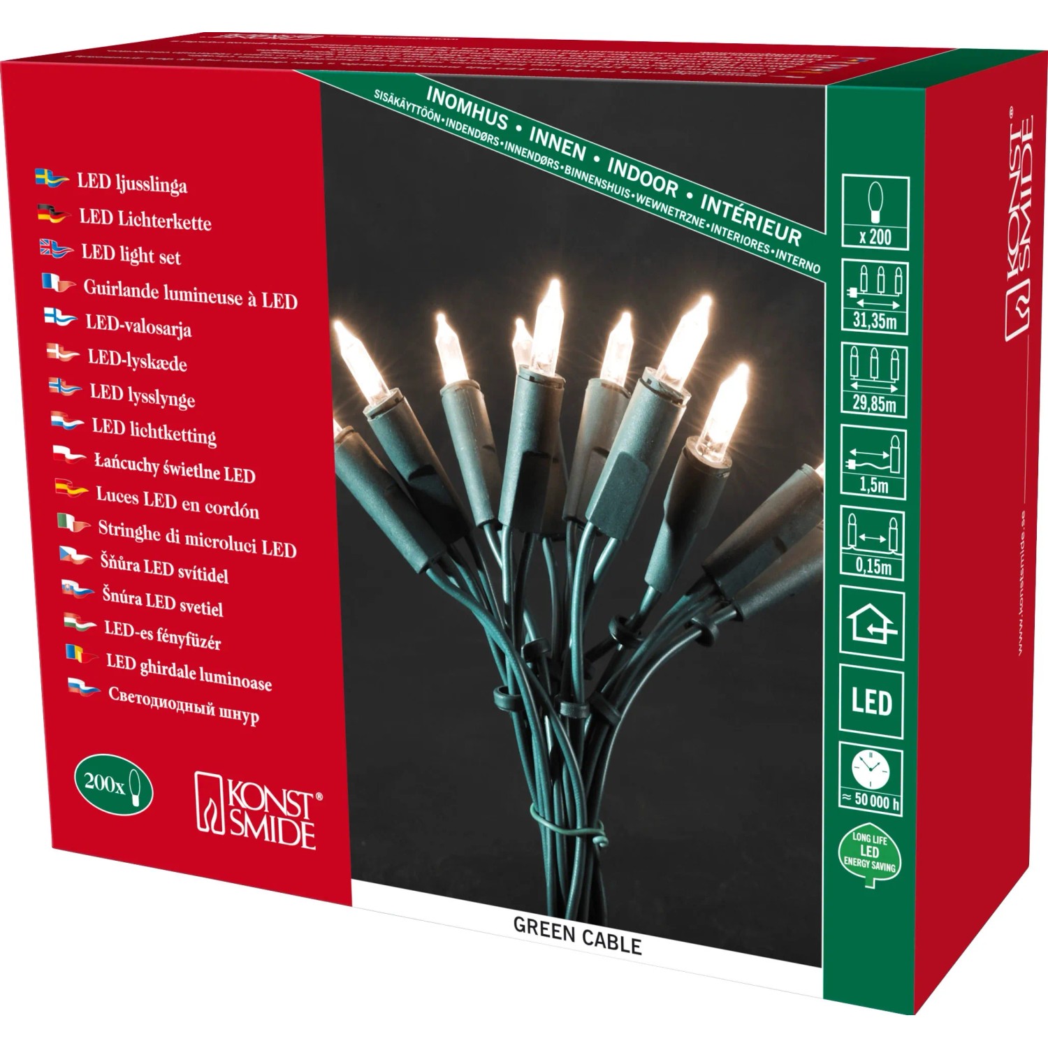 Konstsmide Mini LED Lichterkette 200 warmweiße LEDs innen kaufen bei OBI