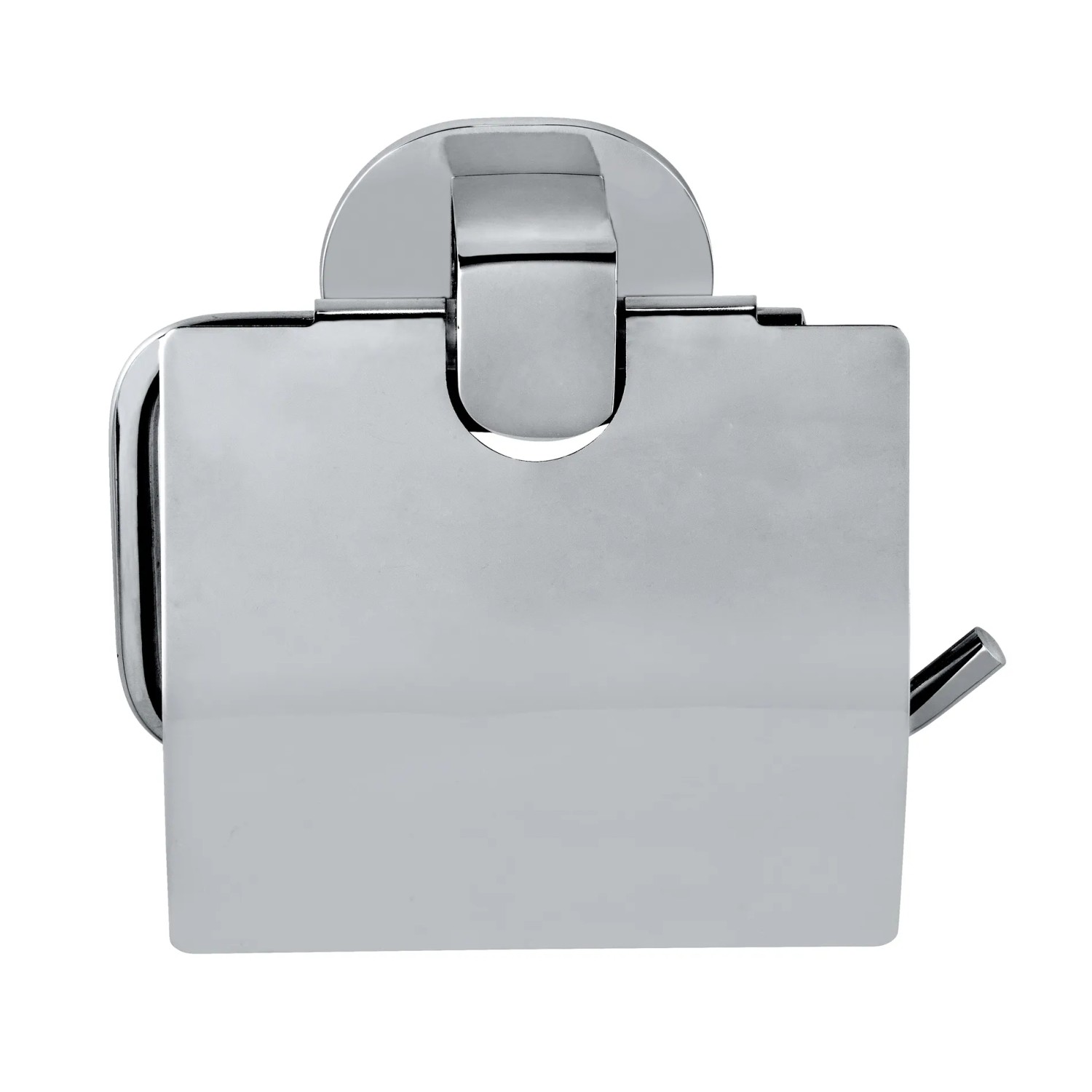 Wenko Toilettenpapierhalter Maribor mit Deckel, glänzend silber, zur Wandmontage ohne Bohren.