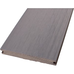 GroJa Terrassendiele BPC Steingrau/Walnuss Feinstruktur 2,0 x 14cm x 400cm