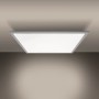 Quadratische LED-Deckenleuchte Nico, 45 cm, mit weißem Rahmen. Dimmbar und mit Nachtlichtfunktion.